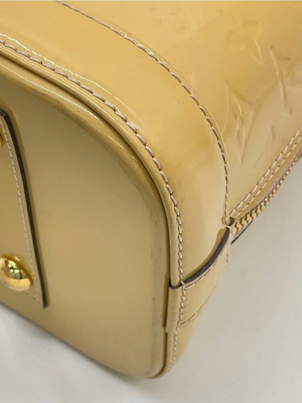 Louis Vuitton Yellow Vernis Alma Satchel - Picture 11 of 16